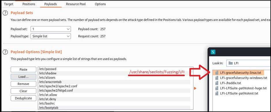 Burpsuite Step2 Intruder