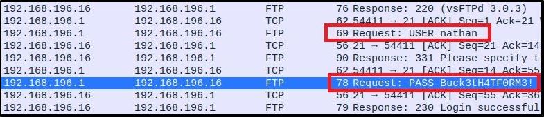 Plaintext User Credentials in PCAP File