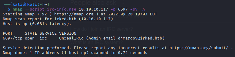 IRC Info Script