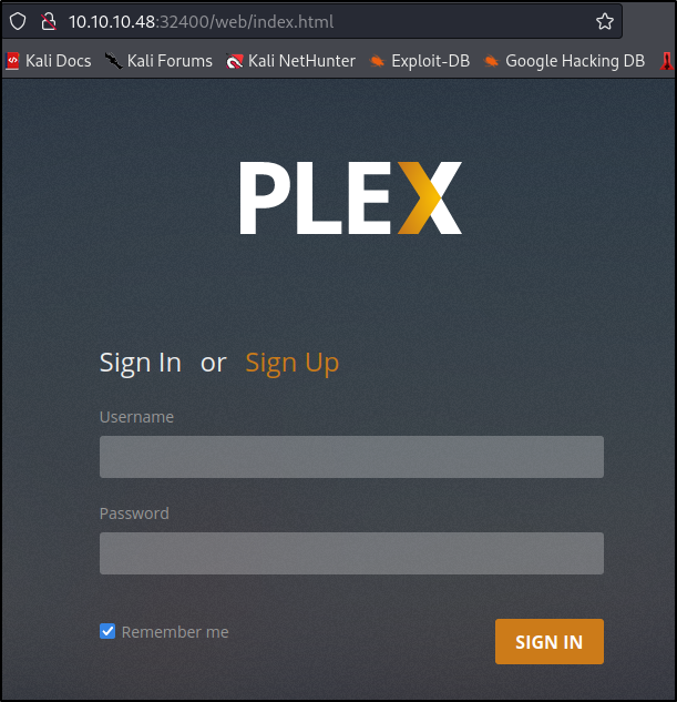 Plex Media Server Login