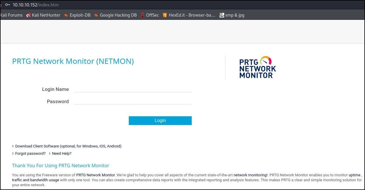 NETMON login page
