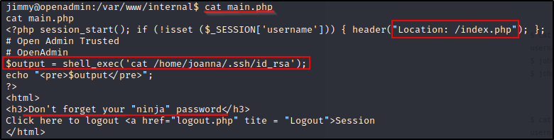 main.php code