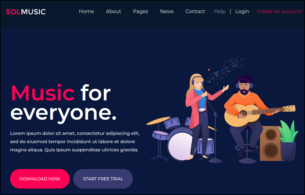 SOLMusic Template Site