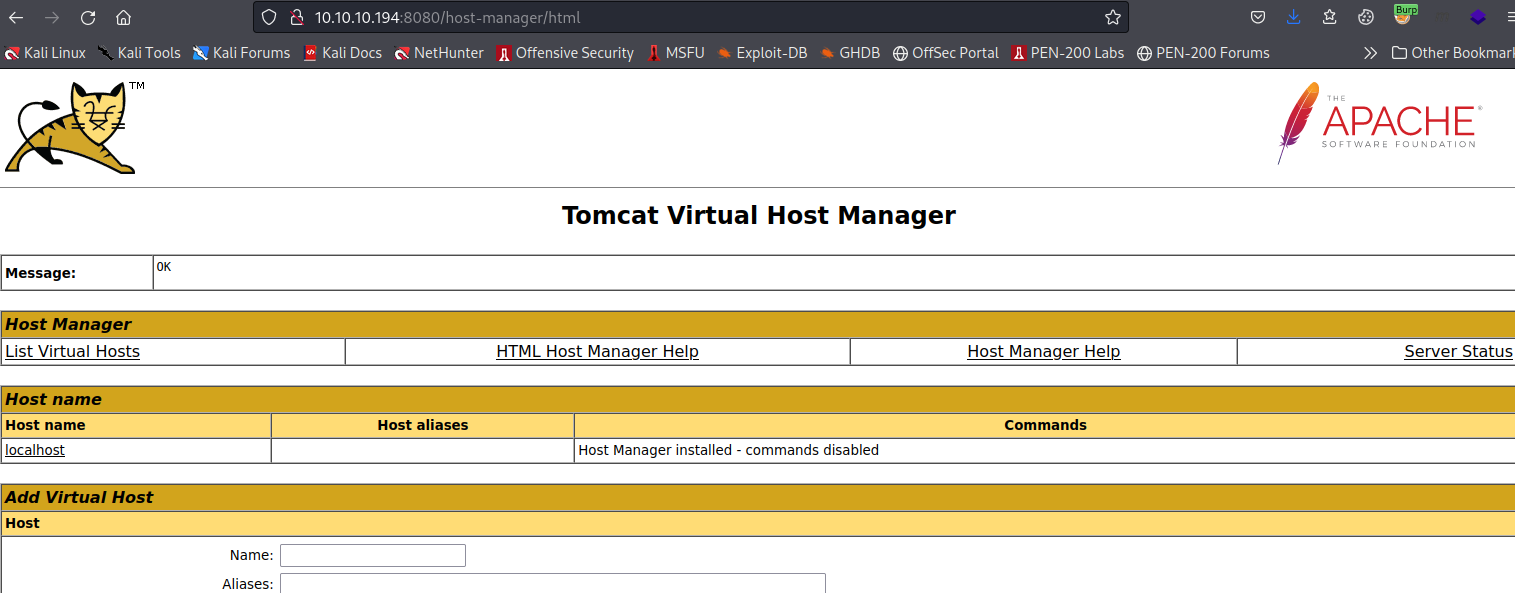 Tomcat Host-Manager App