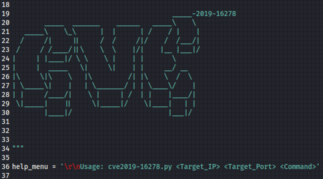 CVE-2019-16278 RCE Code