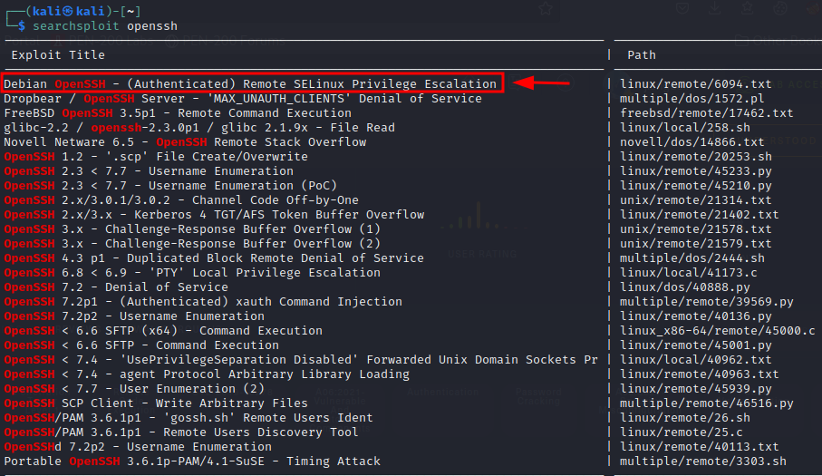 OpenSSH Searchsploit