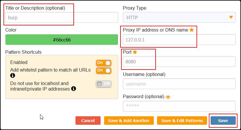 Burp FoxyProxy Setup