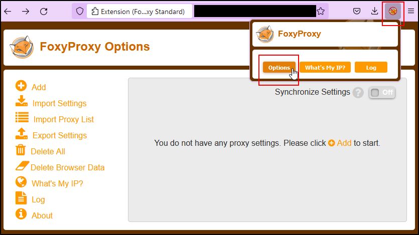 FoxyProxy Options